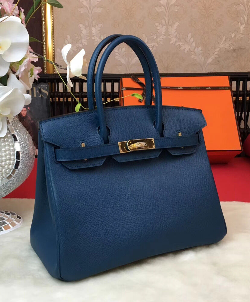 Hermes Birkin 30 Epsom Leather Dark Blue
