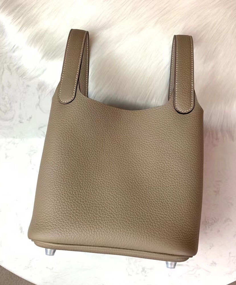 Hermes Picotin Lock Togo Bag 18cm Gray