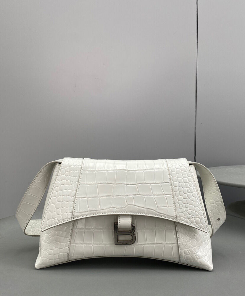 Balenciaga Downtown Small Shoulder Bag White