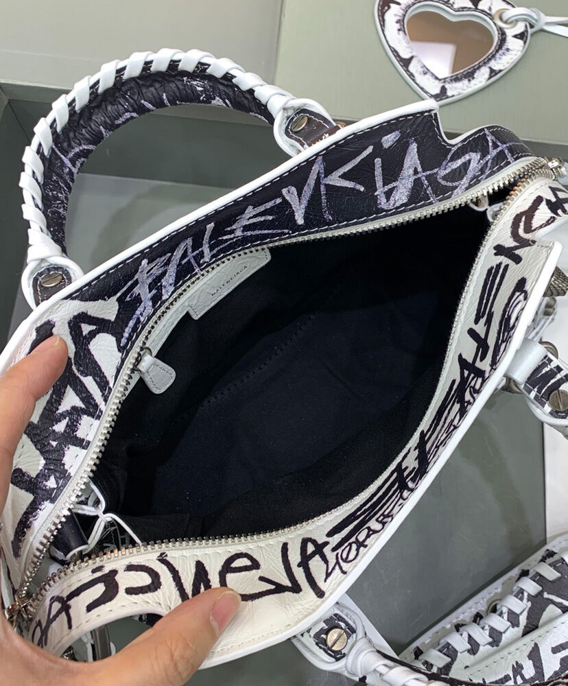 Balenciaga Neo Cagole XS Handbag Graffiti White