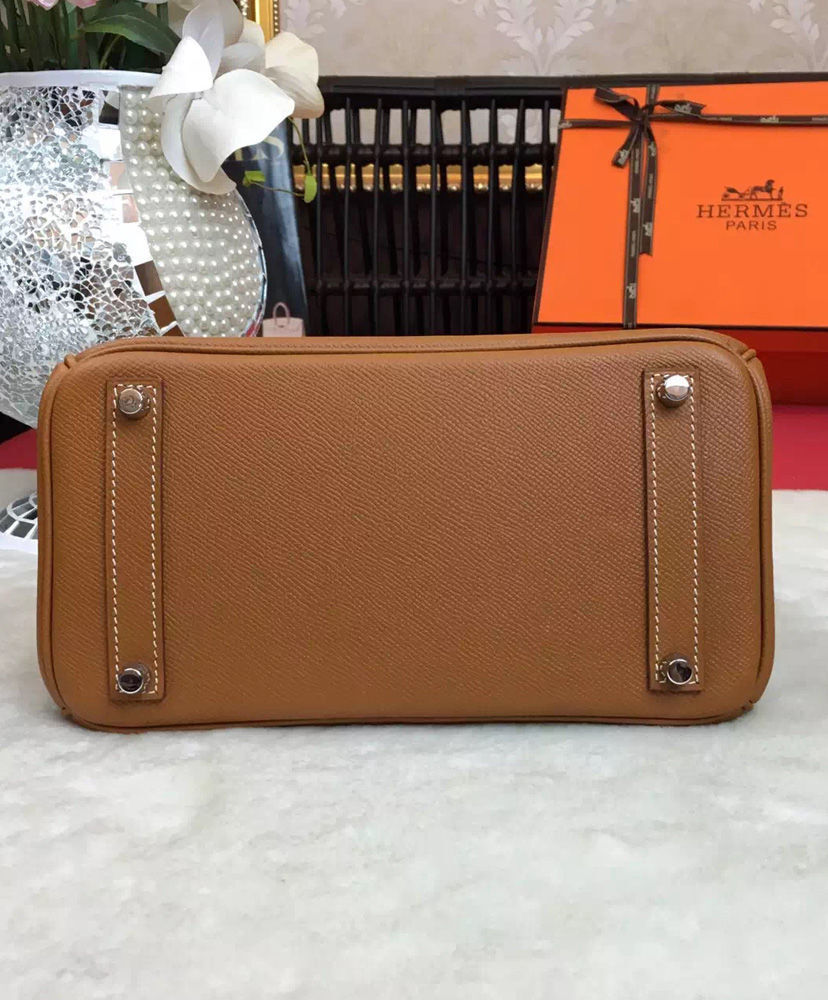 Hermes Birkin 25 Epsom Leather Paon Phw Light Coffee