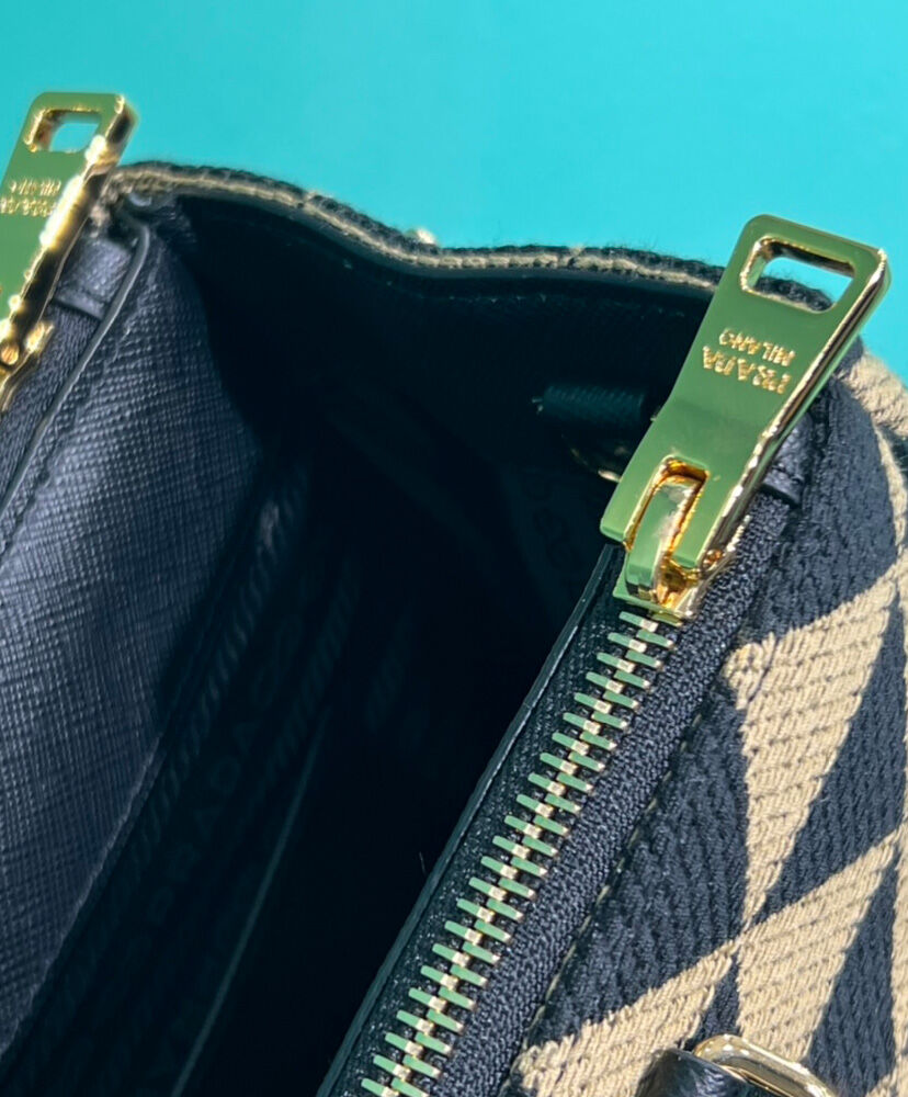 Prada Borsa Prada Galleria Medium In Tessuto Jacquard Apricot