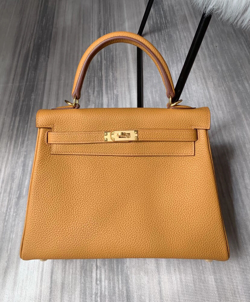 Hermes Kelly Bag 25 Togo Leather Apricot