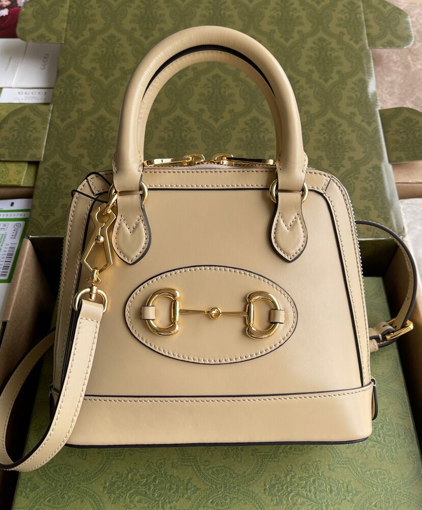 Gucci Horsebit 1955 Mini Top Handle Bag 640716 Apricot