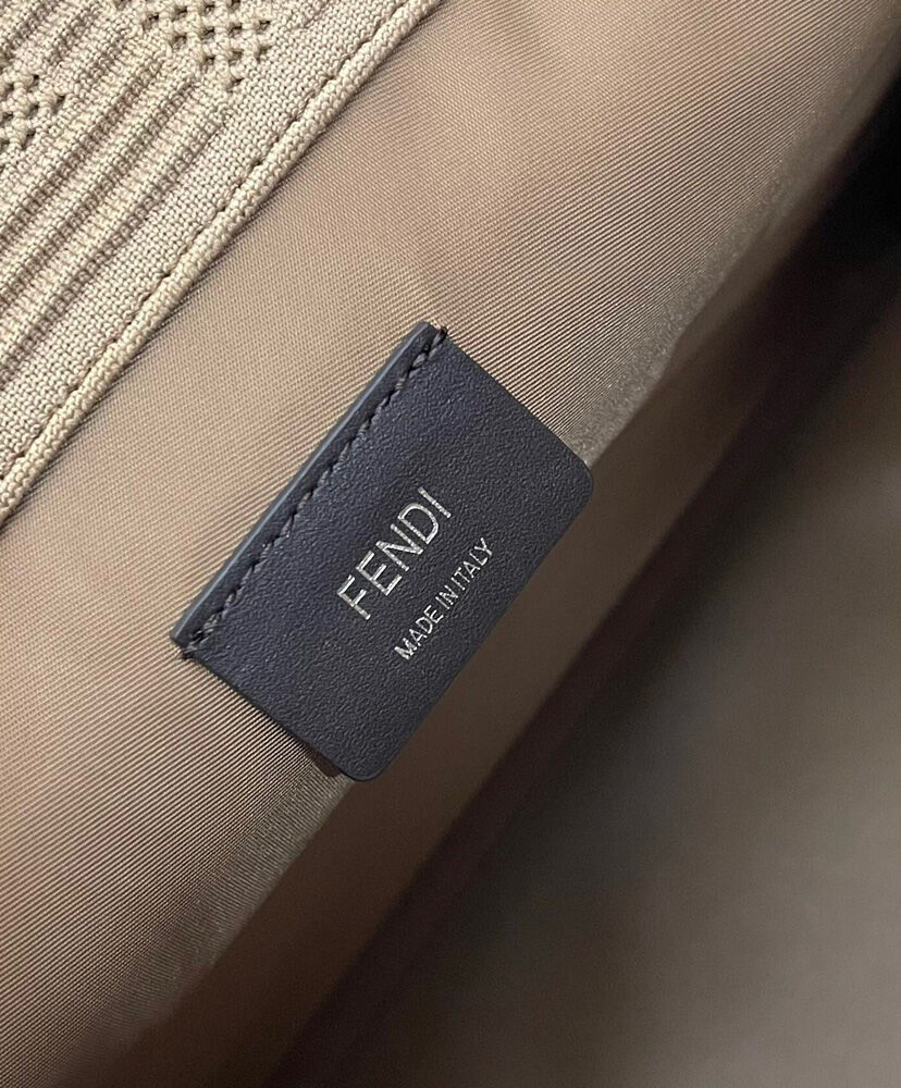 Fendi Sunshine Medium FF Fabric Shopper Gray