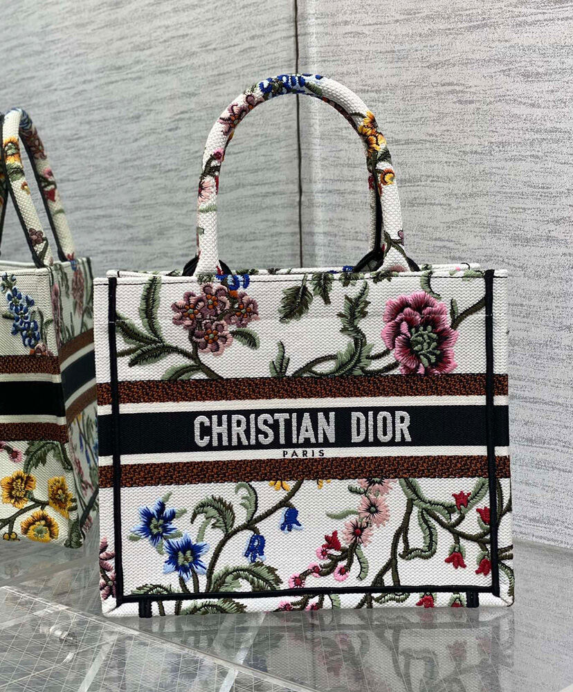 Christian Dior Small Dior Book Tote White