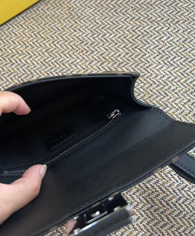 Fendi Pouch Fabric Bag 7M029 Coffee
