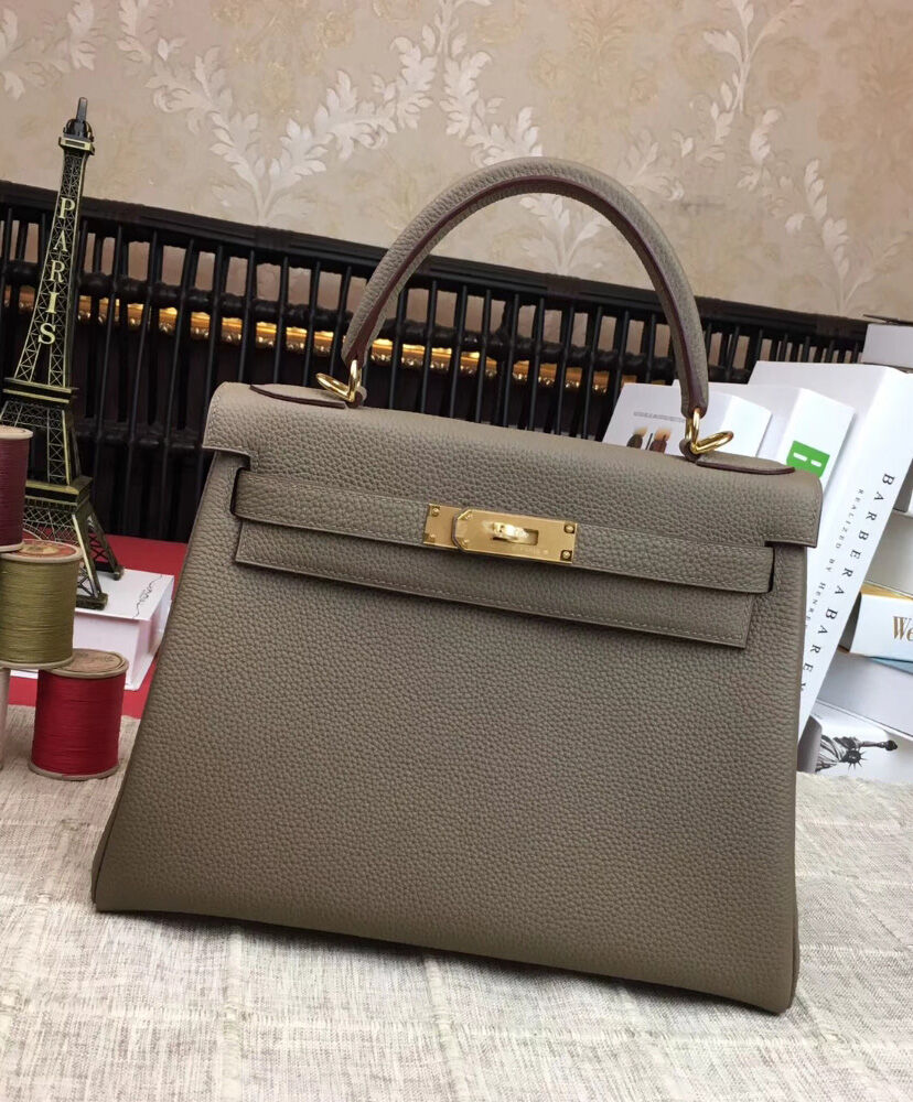 Hermes Kelly Bag 25 Togo Leather Gray