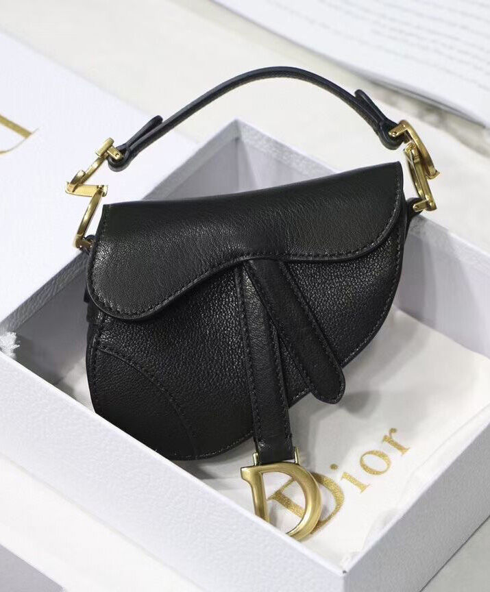 Christian Dior Micro Saddle Bag Black