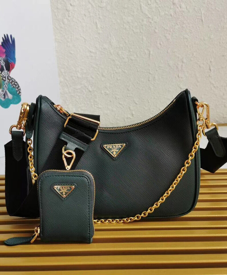 Prada Re-Edition 2005 Saffiano leather bag 1BH204 Dark Green