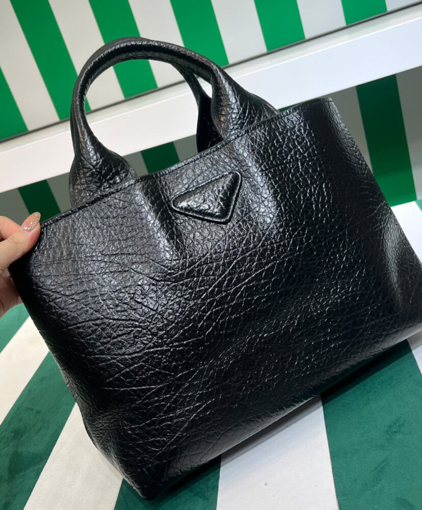 Prada Leather Shopping Bag 1BG440 Black