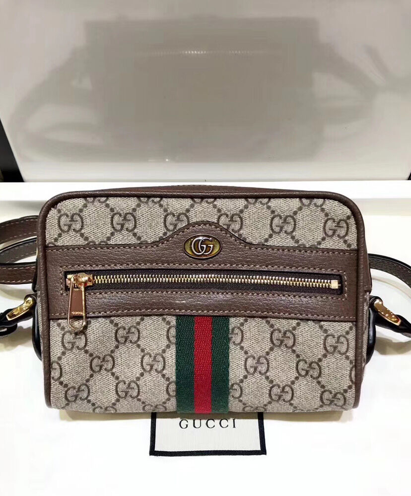 Gucci Ophidia GG Supreme mini bag 517350 Dark Coffee