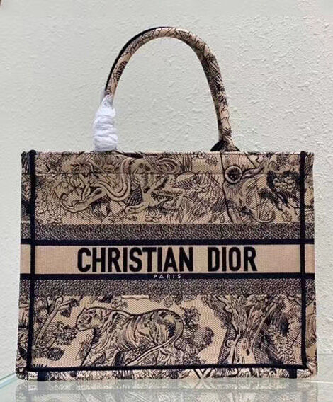 Christian Dior Medium Dior Book Tote Brown