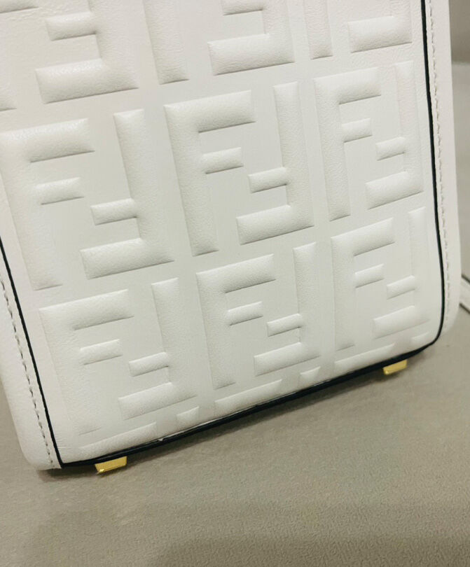 Fendi Mini Sunshine Shopper 8BS051 White