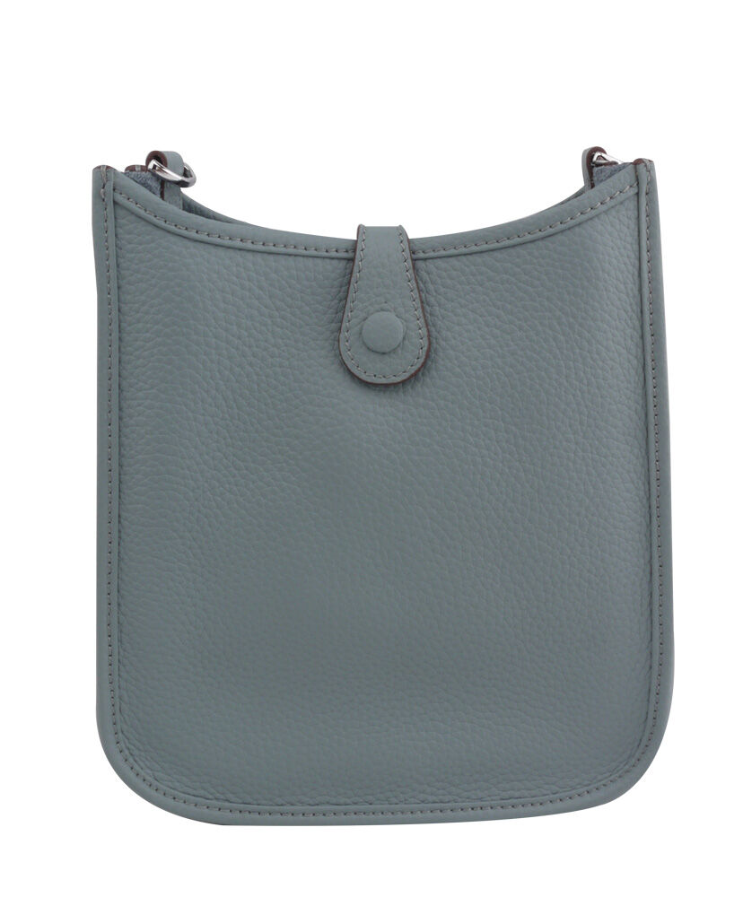 Hermes Tan Evelyne Shoulder Togo II TPM Bag Light Blue