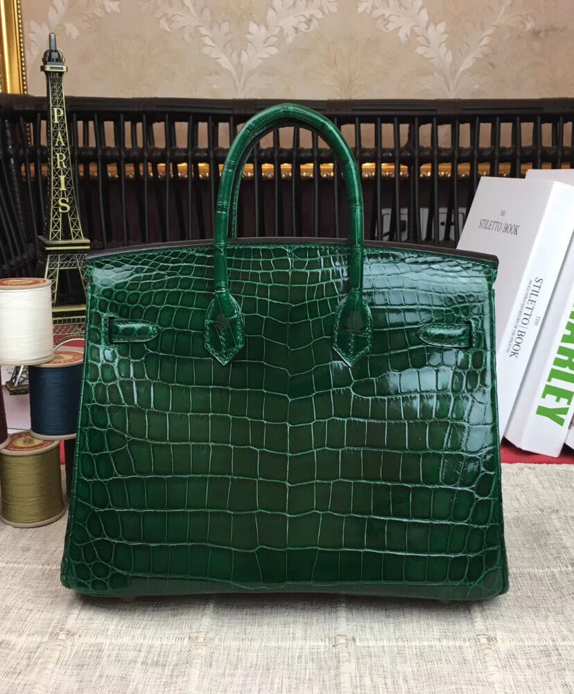 Hermes Birkin 25 Crocodile leather Green