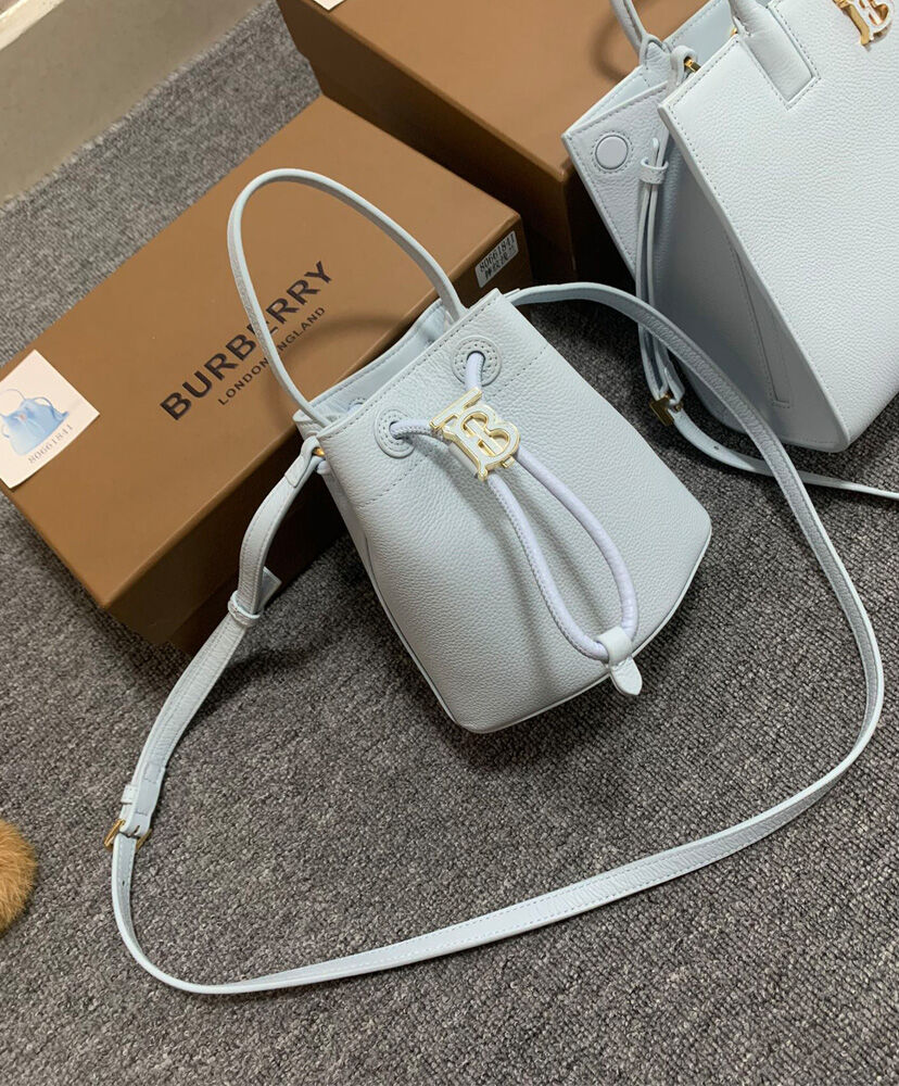 Burberry Mini TB Bucket Bag Blue