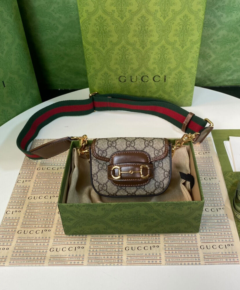 Gucci Horsebit 1955 Strap Wallet 699760 Dark Coffee