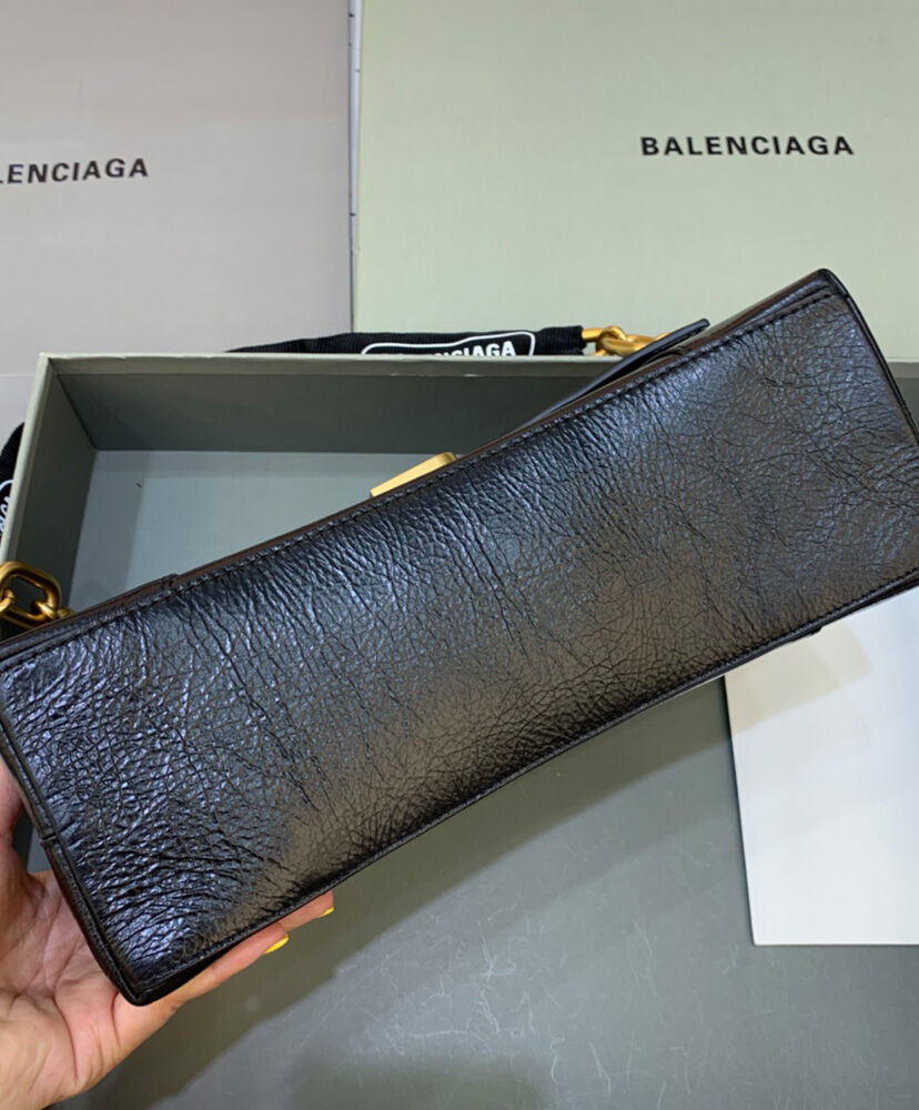 Balenciaga Downtown Small Shoulder Bag With Chain Black
