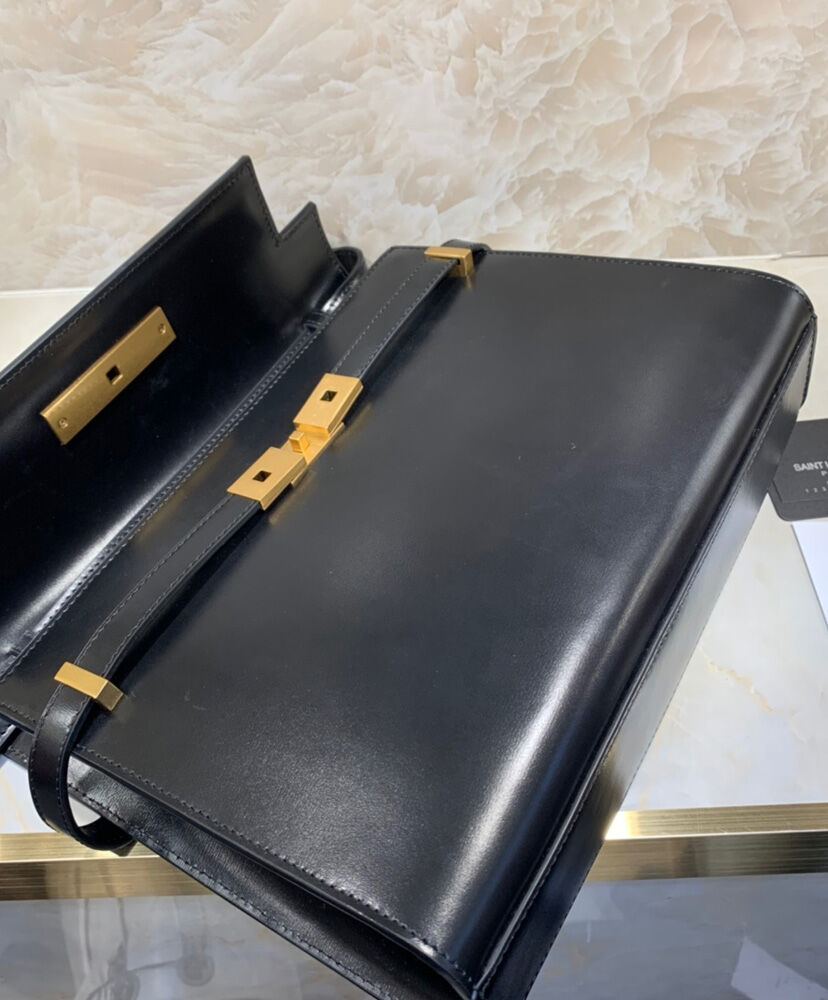 Saint Laurent Manhattan Shoulder Bag In Smooth Leather 579271 Black