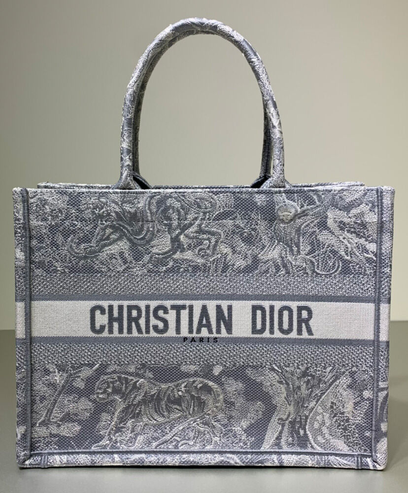Christian Dior Small Dior Book Tote Gray