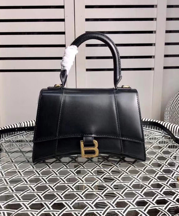 Balenciaga Hourglass Small Top Handle Bag Black