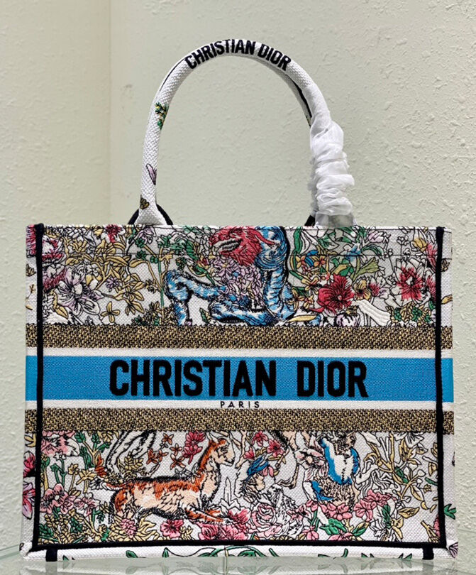 Christian Dior Medium Dior Book Tote White