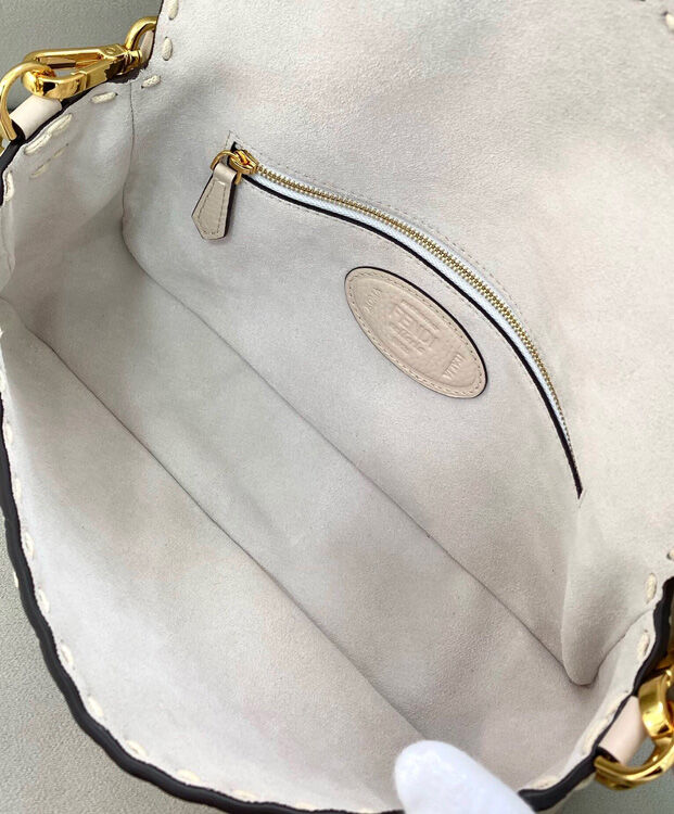 Fendi Baguette Full Grain Leather Bag 8BR600 Cream