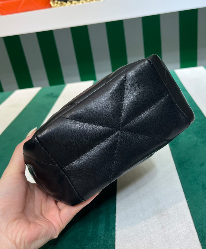 Prada Small Nappa-leather Tote Bag With Topstitching 1BG451 Black