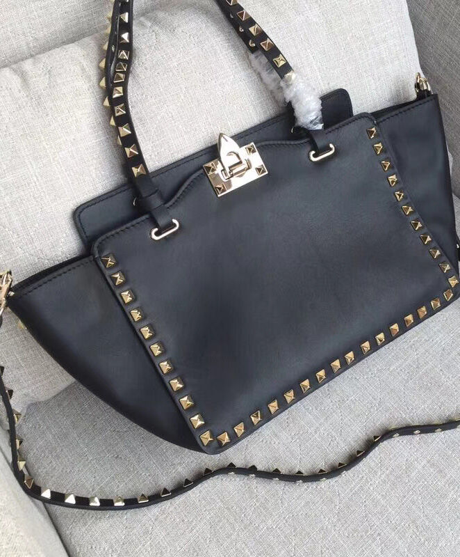 Valentino Large Rockstud Tote Black