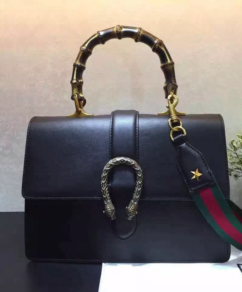 Gucci Women s Dionysus Leather Top Handle Bag 421999 Black