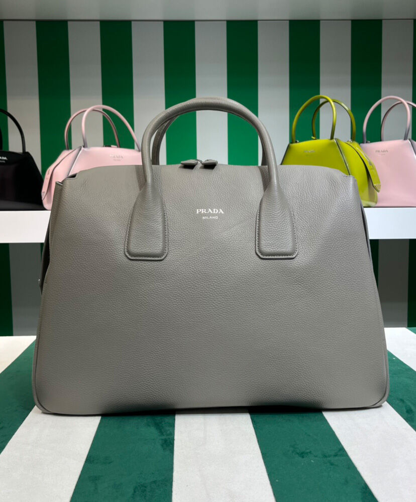 Prada Leather Travel Bag 2VC035 Gray