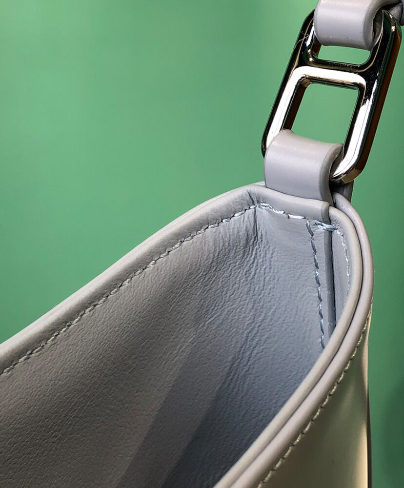 Prada Cleo Brushed Leather Shoulder Bag 1BC499  White