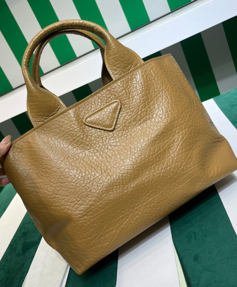 Prada Leather Shopping Bag 1BG440 Apricot