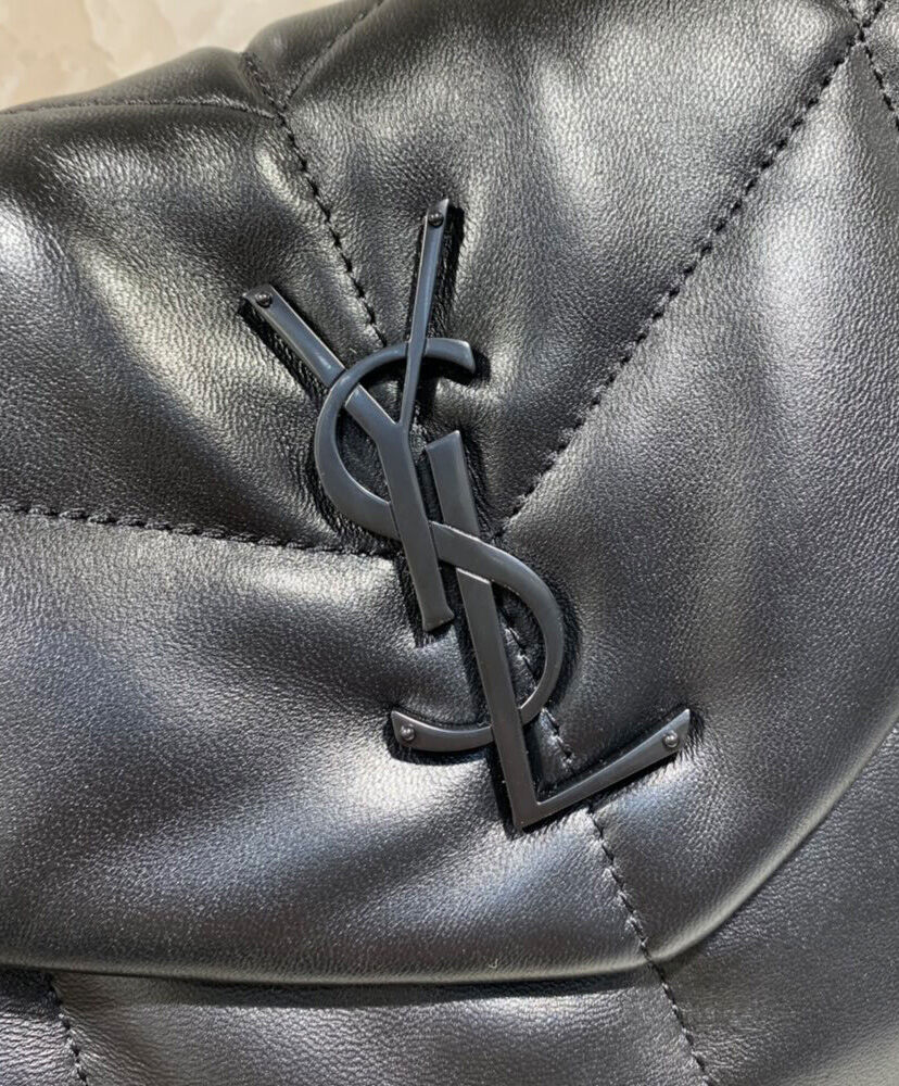 Saint Laurent Loulou Puffer Small Bag In Quilted Lambskin Black