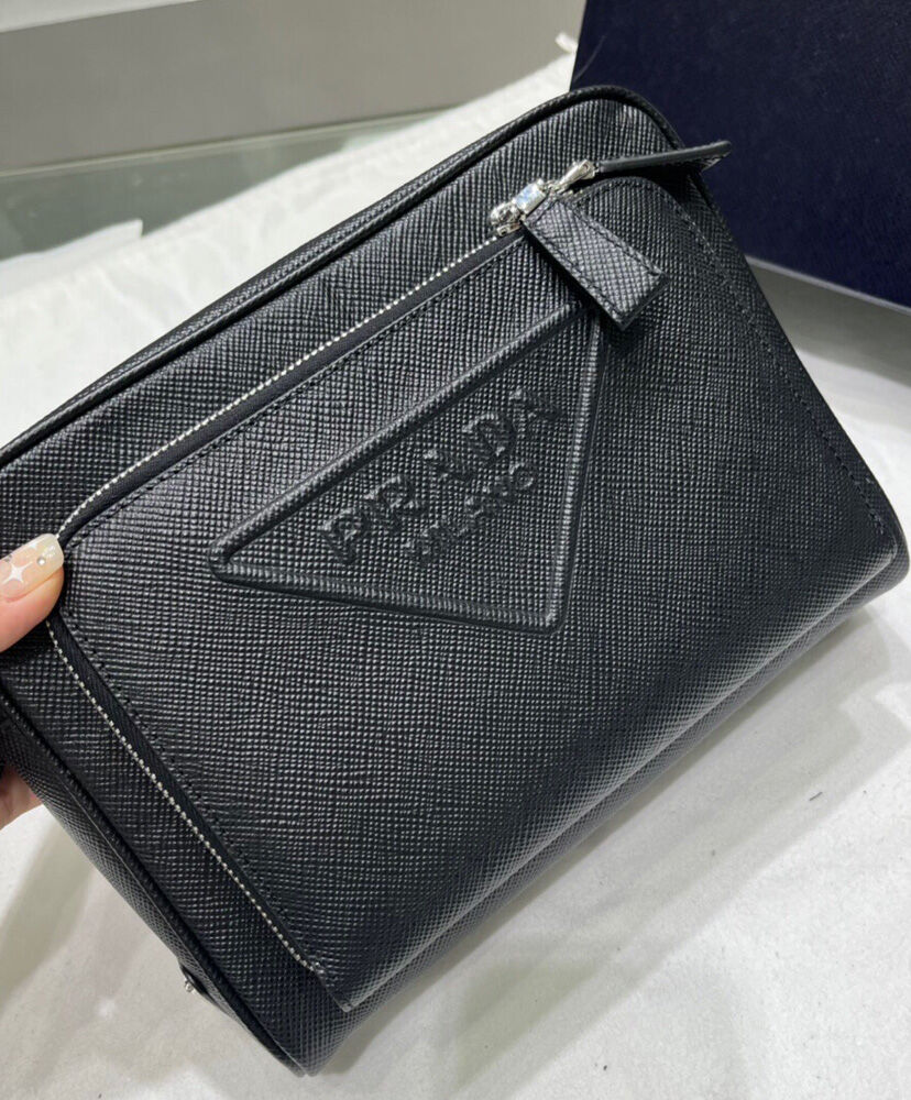 Prada Saffiano Leather Shoulder Bag 2VH152 Black