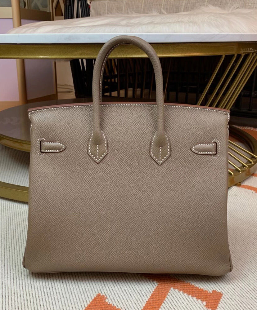 Hermes Birkin 25 Epsom Leather Paon Phw Dark Gray
