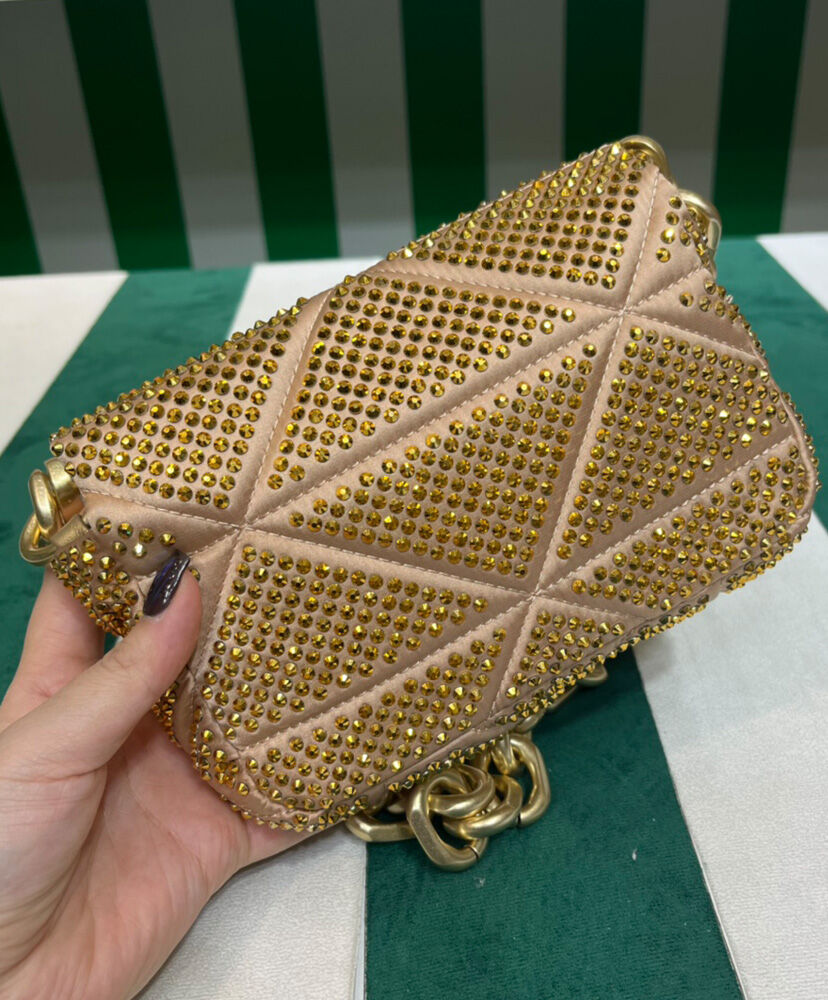 Prada Satin Mini-bag With Crystals 1BD329 Golden