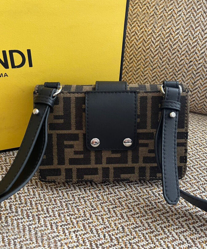 Fendi Pouch Fabric Bag 7M029 Coffee