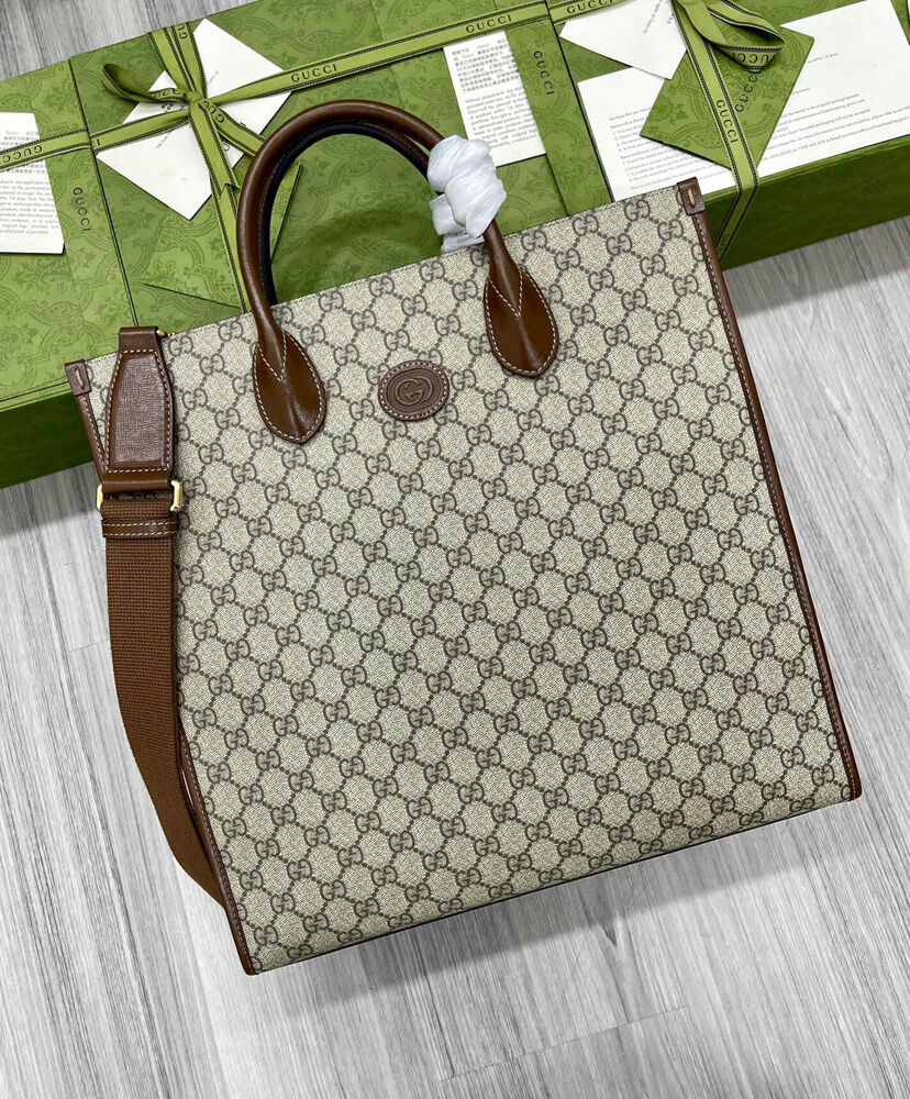 Gucci Medium Tote With Interlocking G 674155 Coffee