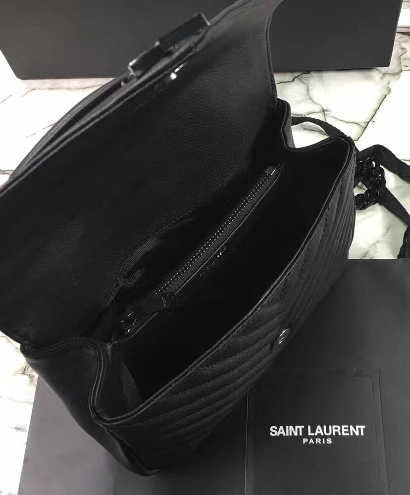 YSL Classic Medium Monogram Saint Laurent College Bag Black