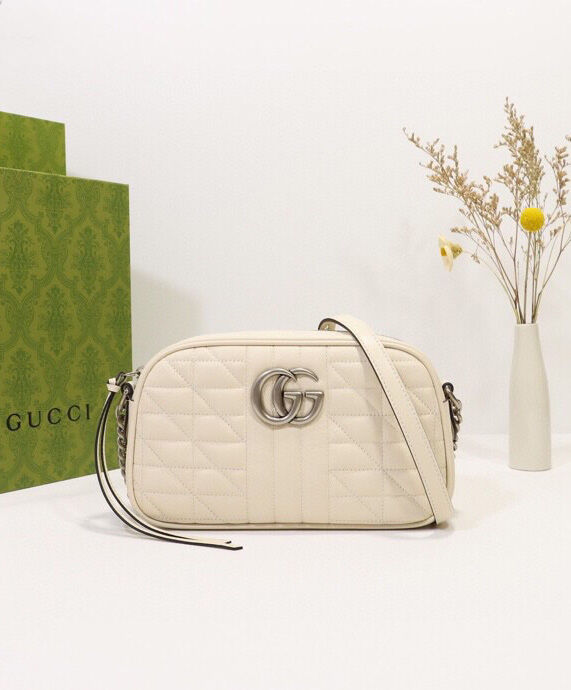 Gucci GG Marmont Small Shoulder Bag 447632 Cream