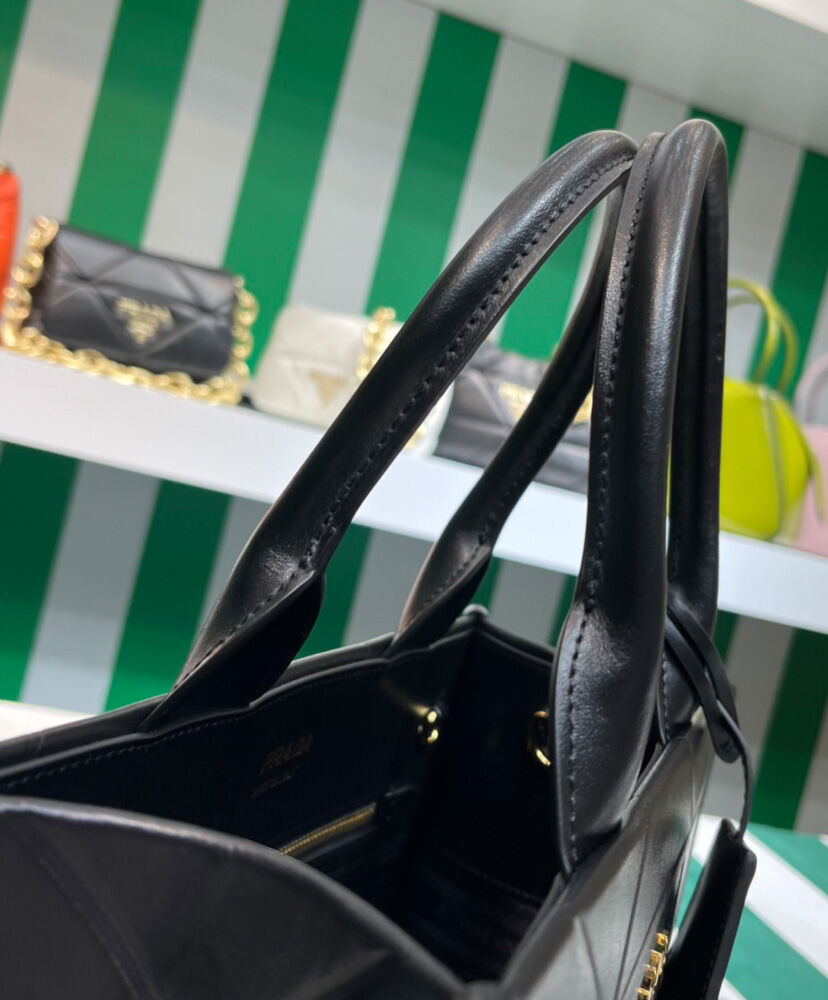 Prada Small leather Prada Symbole Bag With Topstitching 1BA379 Black