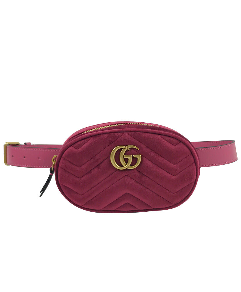 Gucci GG Marmont matelasse velvet belt bag 476434 Mauve