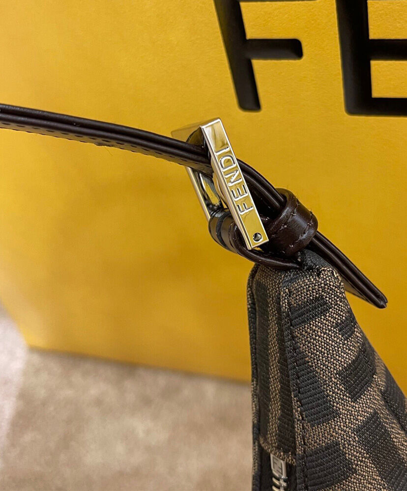 Fendi Small Croissant With FF Print Coffee