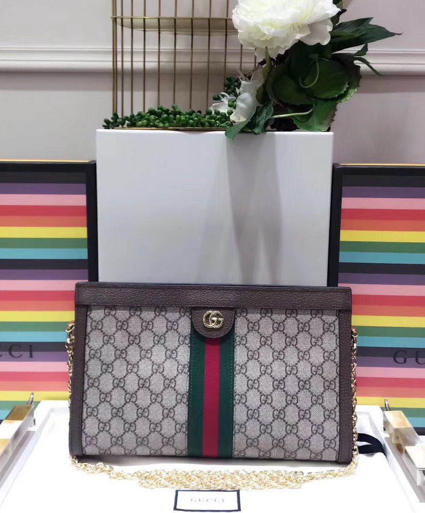 Gucci Ophidia GG medium shoulder bag 503876 Dark Coffee