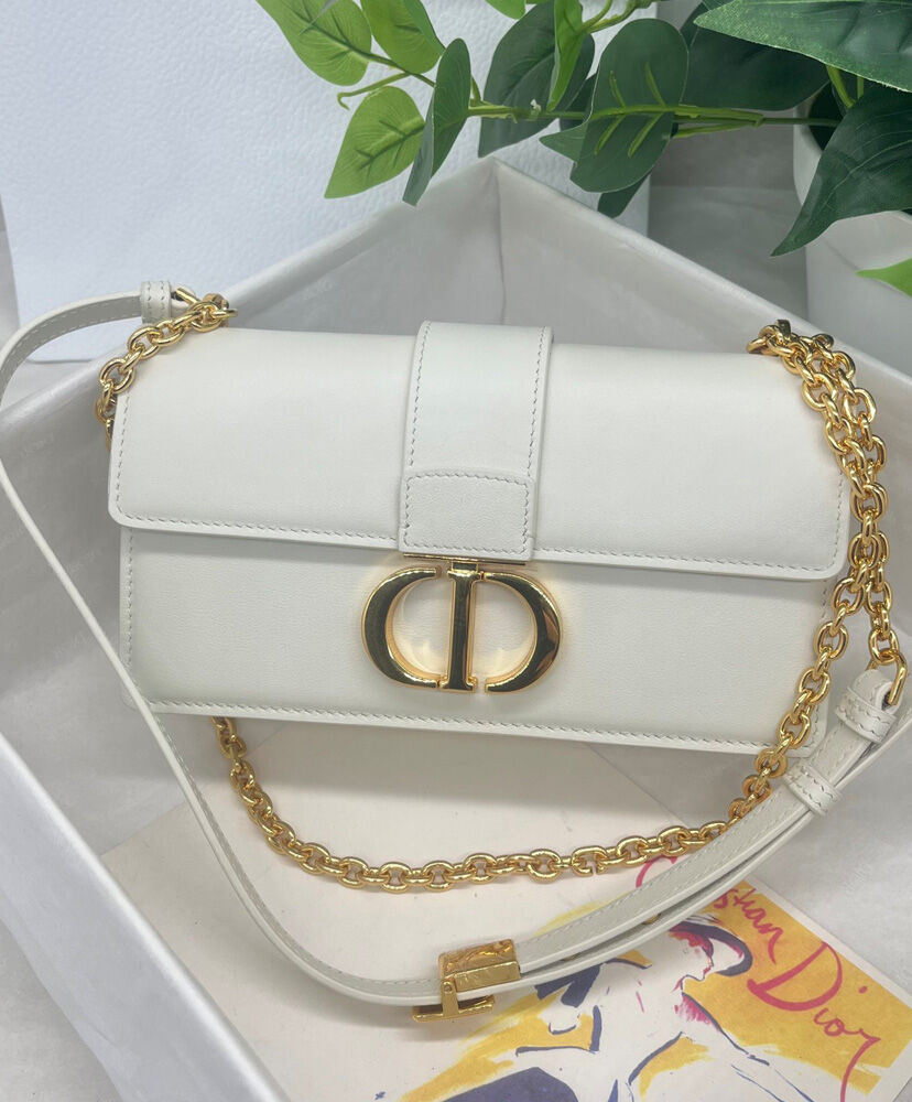 Christian Dior 30 Montaigne East-West Bag With Chain Cream