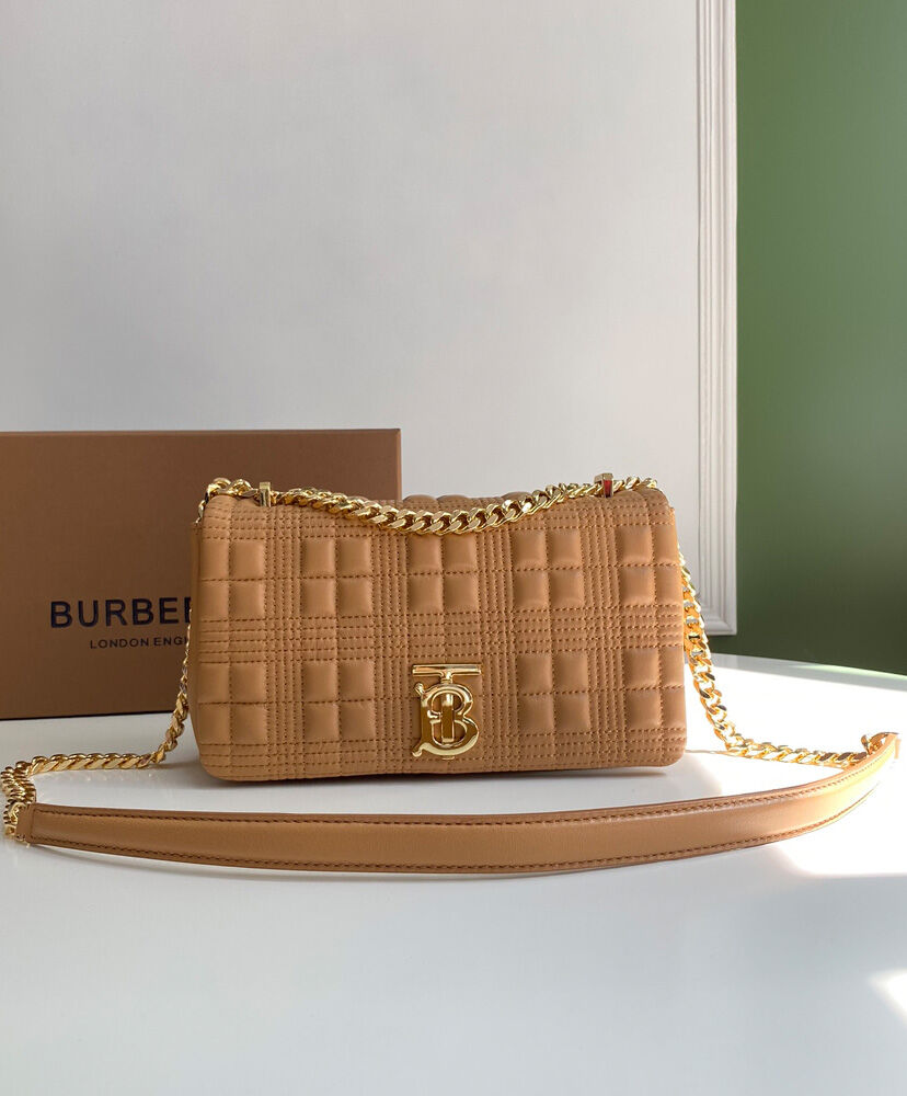 Burberry Small Quilted Lambskin Lola Bag Apricot