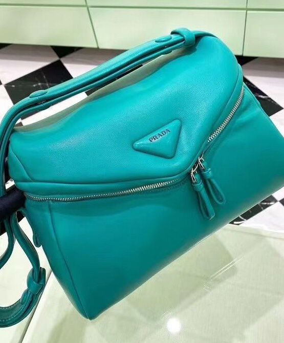 Prada Padded Nappa Leather Prada Signaux Bag 1BC165 Blue