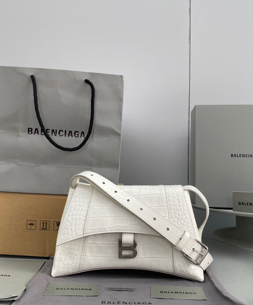 Balenciaga Downtown Small Shoulder Bag White